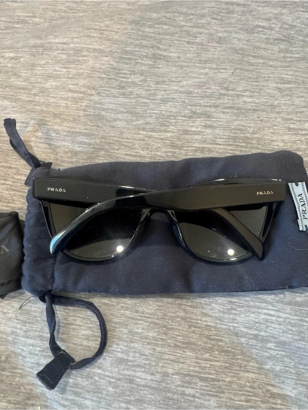Prada Glossy Black Oversized Cat-Eye sunglasses